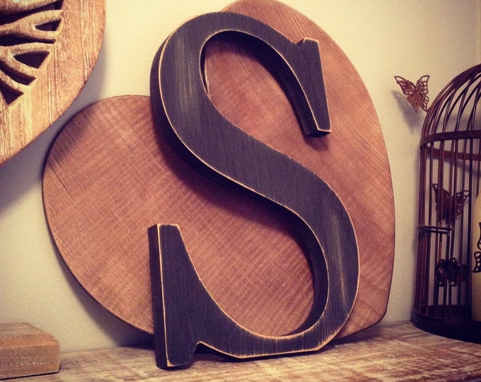 Wooden Letter S – Personalised Name Letter – Nursery Decoration Ideas – Rustic Room Décor – Georgian Style – Decorative - 25cm