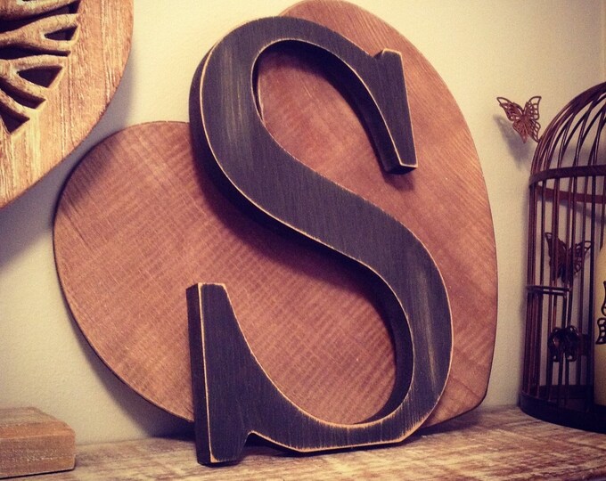 Wooden Letter S – Personalised Name Letter – Nursery Decoration Ideas – Rustic Room Décor – Georgian Style – Decorative Wooden Sign - 30cm