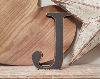 Wooden Letter J – Personalised Name Letter – Nursery Decoration Ideas – Rustic Room Décor – Georgian Style – Decorative - 20cm