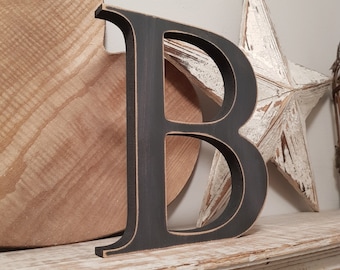 Wooden Letter B – Personalised Name Letter – Nursery Decoration Ideas – Rustic Room Décor – Georgian Style B – Decorative Wooden Sign