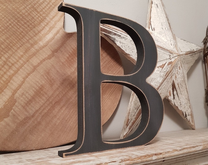 Wooden Letter 'B' -  10cm - Georgian Font - various finishes, standing - Painted