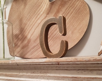 Wooden Letter C – Personalised Name Letter – Nursery Decoration Ideas – Rustic Room Décor – Typewriter Style C – Decorative Wooden Sign