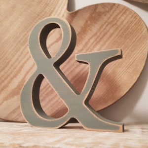 Letra de madera pintada - & - Ampersand - Fuente georgiana - Varios acabados y colores, de pie, 10cm - 30cm