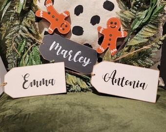 Hanging Name Tag, Gift Tag, Stocking Tag, Custom, Personalised, Name Tag, Hand Lettered, 16cm, Giant, XL