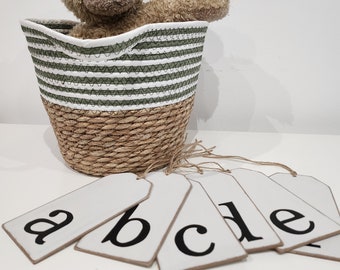 Personalized Wooden Letter Gift Tag: Hand Lettered Stocking Tag (16cm)