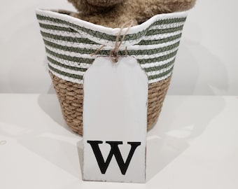 Personalized Wooden Letter Gift Tag: Custom Stocking Tag (16cm)