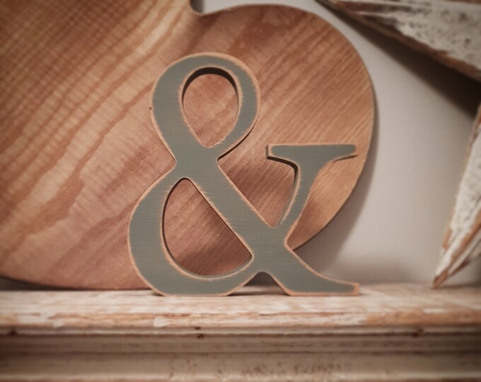 Painted Wooden Letter Ampersand - Georgia Font - Various finishes and colours, standing, 30cm