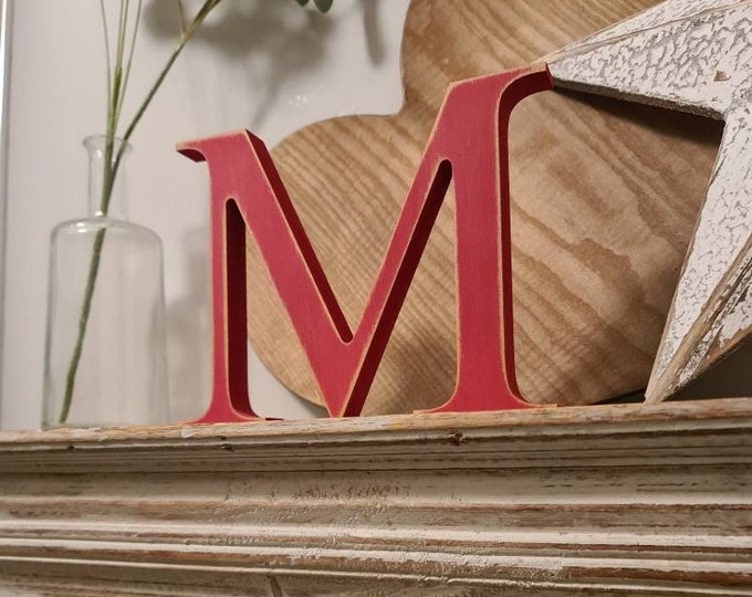 Wooden Letter M -  20cm - Georgian Font - various finishes, standing