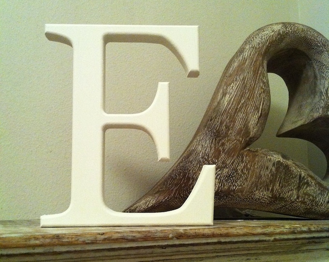 Wooden Letter 'E' -  25cm x 18mm - Georgian Font - various finishes, standing