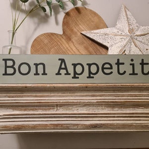 Handmade Wooden Sign - Bon Appetit - 60cm