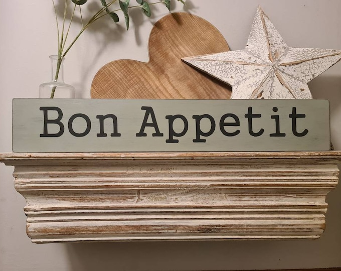 Handmade Wooden Sign - Bon Appetit - 60cm