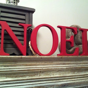 Letras navideñas de madera pintadas a mano - NOEL - 10cm