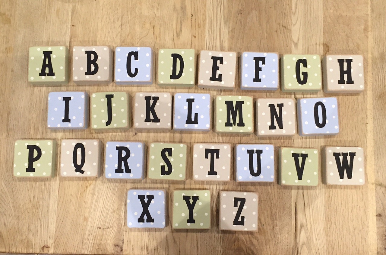 Wooden Letter Blocks, Complete Alphabet Clearance Ready to Post