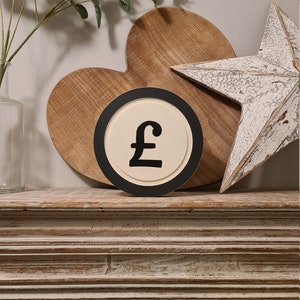 20cm Round Letter Pound Sign, Monogram, Wall Art, Home Decor, Rustic Letters, All letters available, inc ampersand, typewriter style
