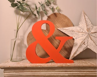 Hand-painted Wooden Letter &, ampersand - Freestanding - Georgia Bold Font - Various sizes, finishes and colours, 15cm x 18mm