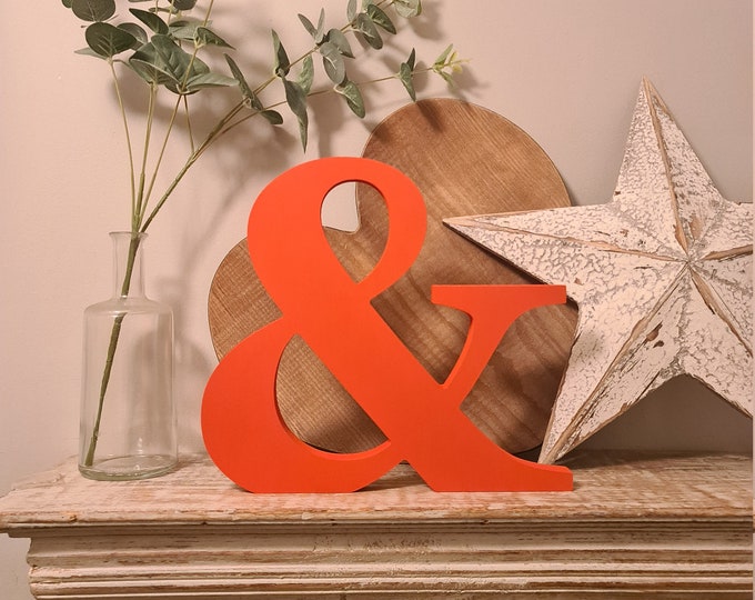 Hand-painted Wooden Letter &, ampersand - Freestanding - Georgia Bold Font - Various sizes, finishes and colours, 15cm x 18mm