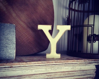 Wooden Letter Y – Personalised Name Letter – Nursery Decoration Ideas – Rustic Room Décor – Rockwell Style – Decorative Wooden Sign - 15cm