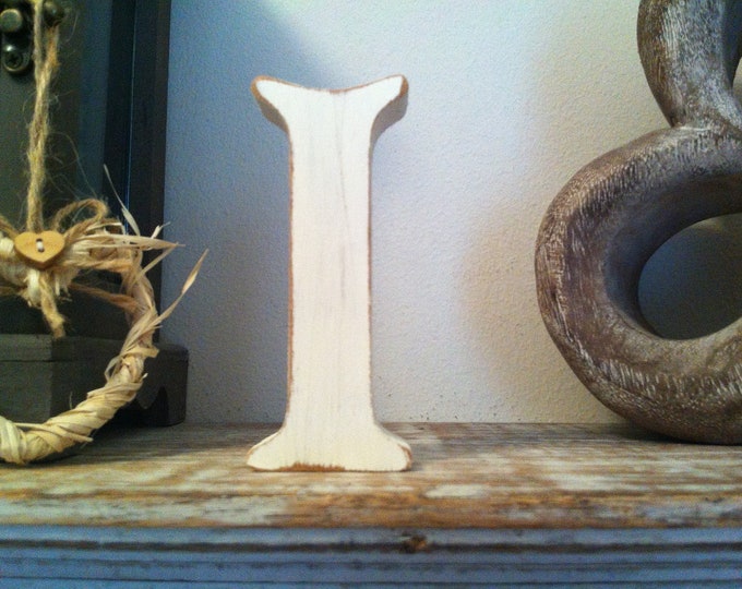 Painted Wooden Letter - I - Victorian Font - Various finishes and colours, standing, 10cm - 30cm