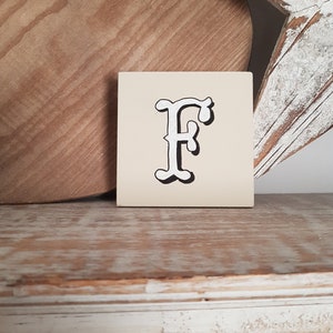 personalised letter blocks, initials, wooden letters, monograms, letter F,  10cm square, hand painted
