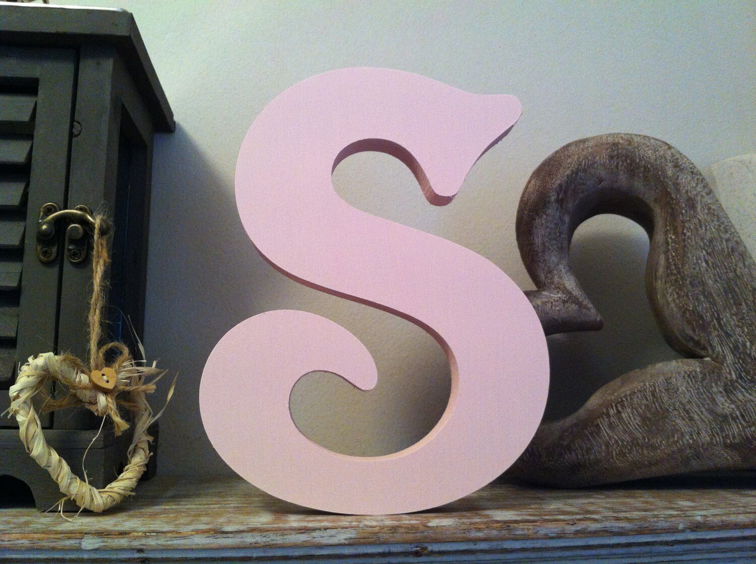 Freestanding Wooden Wedding Letter S 10cm Victorian Style Font Freestanding Wooden Wedding Letter S 10cm Victorian Style Font Various Colours And Finishes