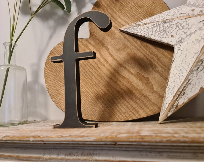 Wooden painted letter - f - Times Font - various finishes, standing - price per letter, lowercase