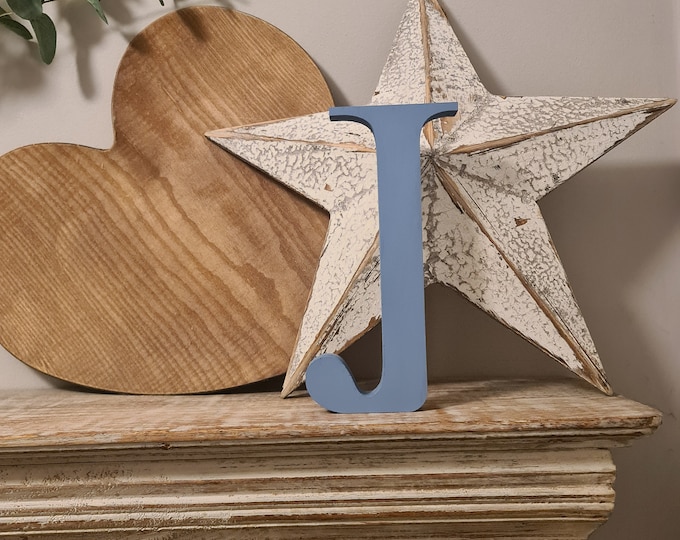 Wooden Letter 'J' -  20cm x 18mm - Georgian Font - various finishes, standing