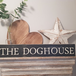 Large Wooden Sign - The Dog House - 60cm