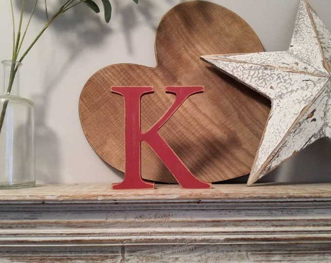 Hand-painted Wooden Letter K - Freestanding - Georgian Font - Various sizes, finishes and colours - 20cm