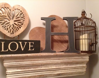 Hand-painted Wooden Letter H - Freestanding - Georgian Font - Various sizes, finishes and colours