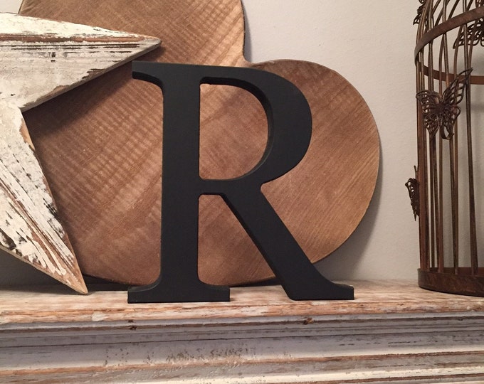 Wooden Letter 'R' - 15cm - Georgian Font - various finishes, standing