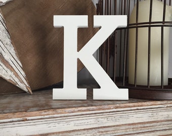 Wooden Letter 'K' - 10cm - Rockwell Font - various finishes, standing