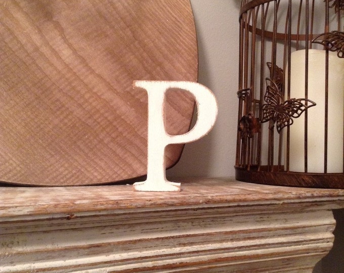 Wooden Letter P – Personalised Name Letter – Nursery Decoration Ideas – Rustic Room Décor – Georgian Style – Decorative - 20cm
