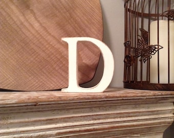 Wooden Letter 'D' -  25cm x 18mm - Georgian Font - various finishes, standing