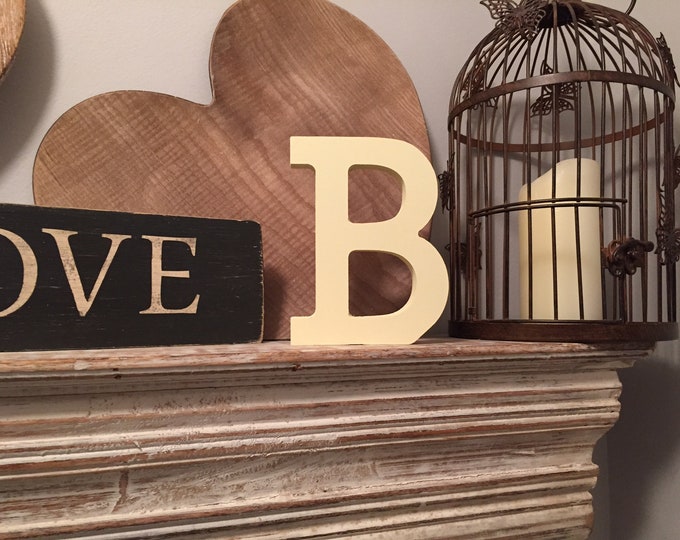 Wooden Letter B – Personalised Name Letter – Nursery Decoration Ideas – Rustic Room Décor – Rockwell Style B – Decorative Wooden Sign