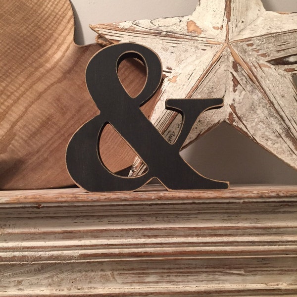 Hand-painted Wooden Letter &, ampersand - Freestanding - Georgia Bold Font - Various sizes, finishes and colours, 15cm x 18mm