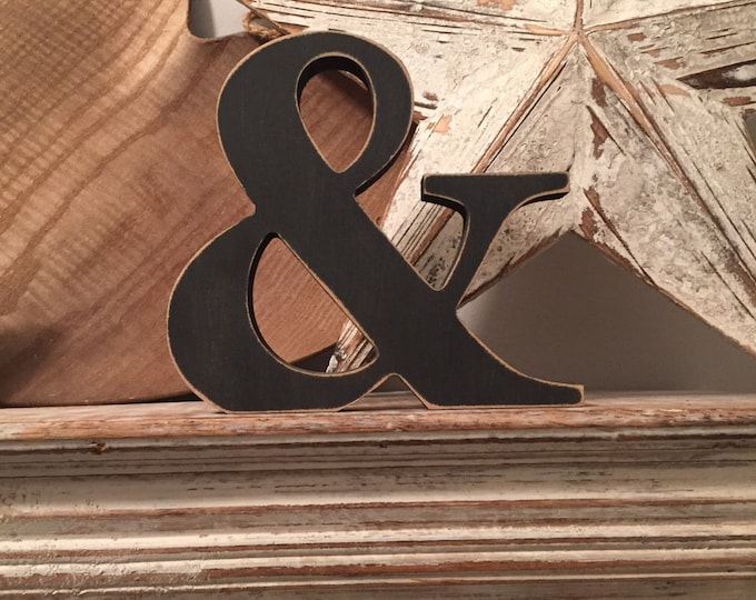 Hand-painted Wooden Letter &, ampersand - Freestanding - Georgia Bold Font - Various sizes, finishes and colours, 30cm x 18mm