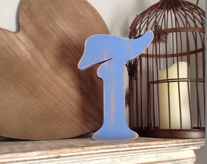 Wooden Letter 'T' - 30cm - Victorian Font - various finishes, standing