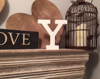 Painted Wooden Letter Y - Freestanding - Rockwell Font - Various sizes, finishes and colours, 15cm high, 18mm thick