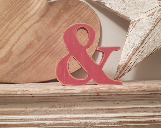 Wooden Letter '&' - ampersand -  30cm - Georgian Bold Font - various finishes, standing