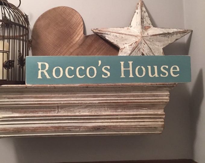 Large Wooden Sign - Dog Lovers, personalised pet sign - Rustic, Handmade, Shabby Chic, your dogs house! Your dogs name here