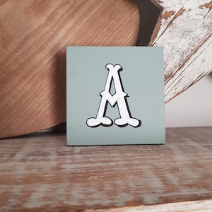 personalised letter blocks, initials, wooden letters, monograms, letter A,  10cm square, hand painted