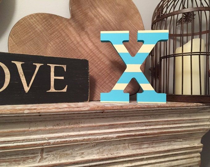 Hand-painted Wooden Letter X - Freestanding - Rockwell Font - Various sizes, finishes and colours