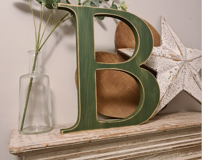 Hand-painted Wooden Letter B - Freestanding - Georgian Font - Various sizes, finishes and colours - 20cm