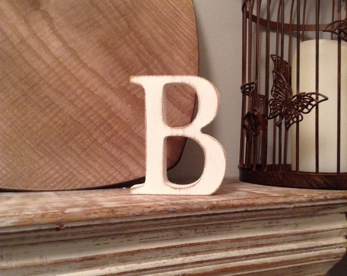 Wooden Letter 'B' -  10cm x 18mm - Georgian Font - various finishes, standing