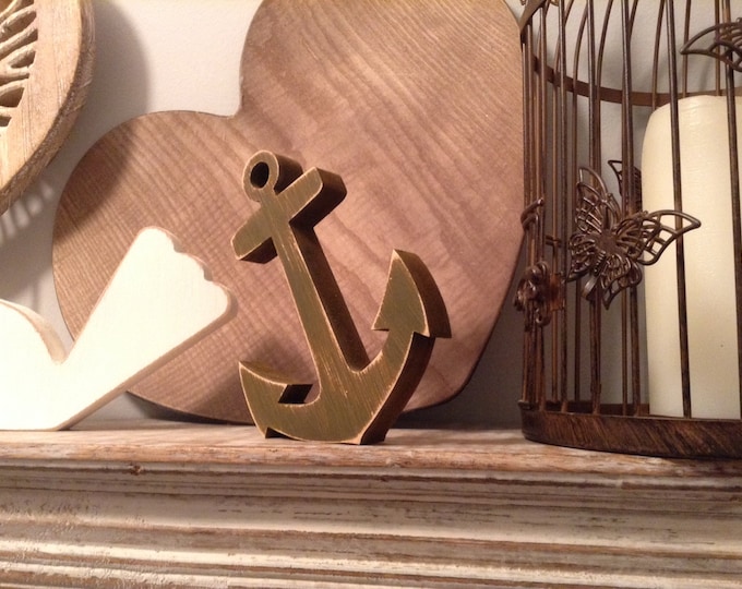 Painted Wooden Anchor - Free-standing - Various sizes and finishes