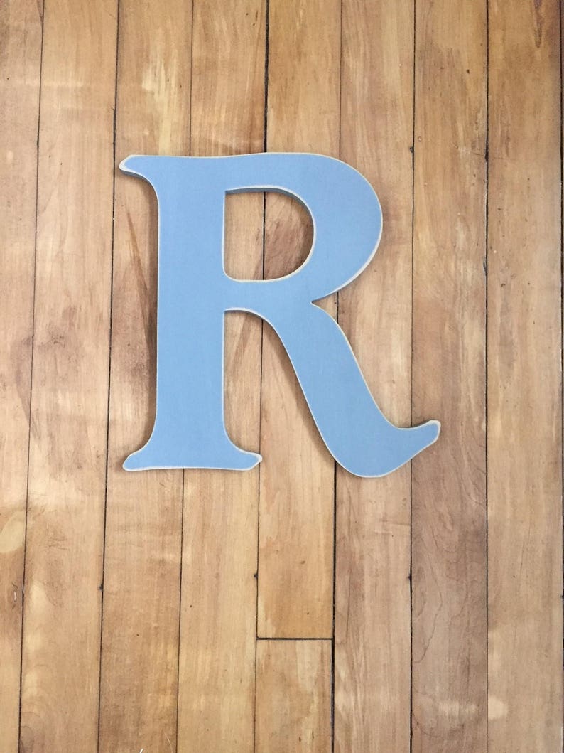 Wooden Wall Letter R Painted Letter Caxton Font 15cm  Etsy