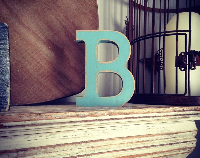 Wooden Letter 'B' - 20cm- Rockwell Font - various finishes, standing