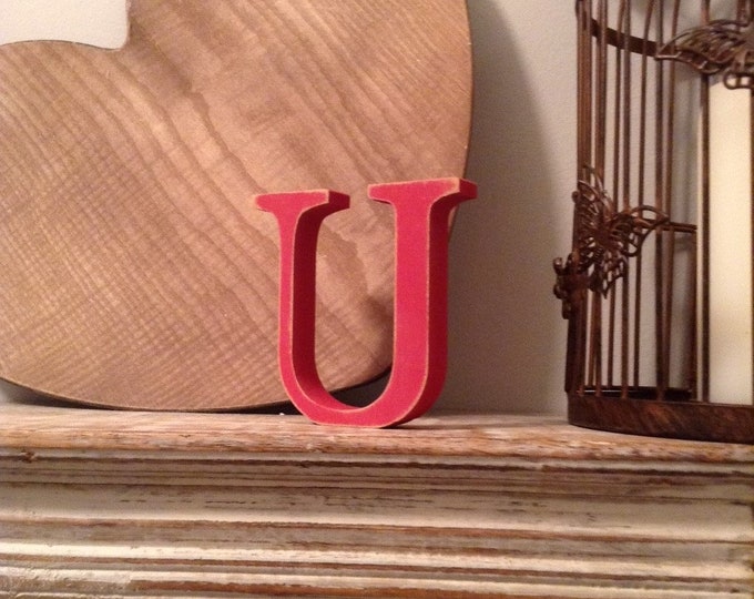 Wooden Letter U – Personalised Name Letter – Nursery Decoration Ideas – Rustic Room Décor – Georgian Style – Decorative - 30cm