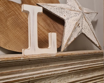Hand-painted Wooden Letter L - Freestanding - Rockwell Font - Various sizes, finishes and colours - 15cm
