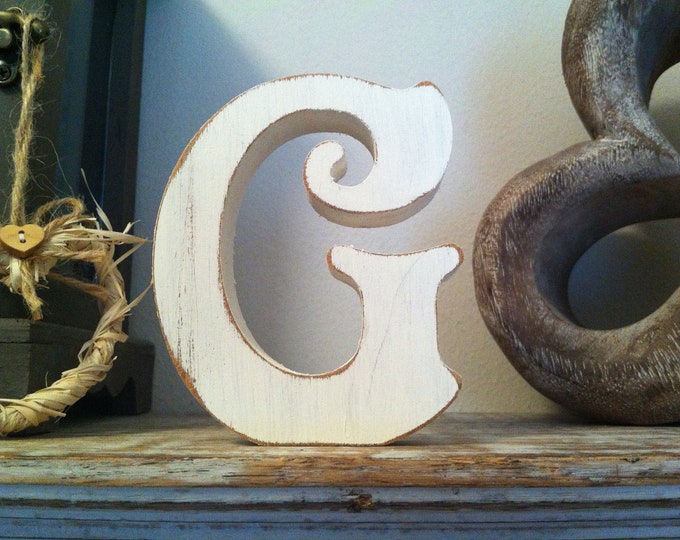 Painted Wooden Letter - G - Victorian Font - Various finishes and colours, standing, 10cm - 30cm